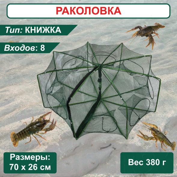 Раколовка Книжка, 8 входов