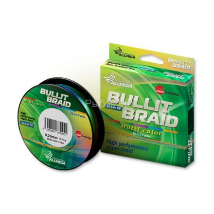 Леска плетеная Allvega Bullit Braid multi color 0.26 150м