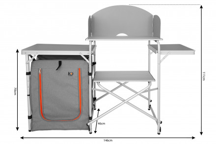 Кухня походная KYODA, модель XD-02, кухня с откидным столиком + тумба