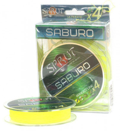 Леска плетеная SPRUT Saburo Soft Ultimate X 4 Fluo Yellow 0.14 140м