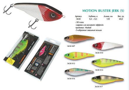 Воблер Cottus Motion Buster Jerk 12см 60г 3658012