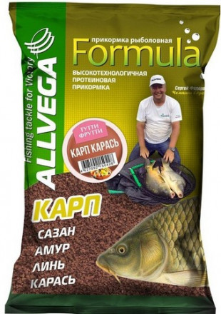 Прикормка ALLVEGA Formula Carp Carassin карп, карась тутти-фрутти 900г