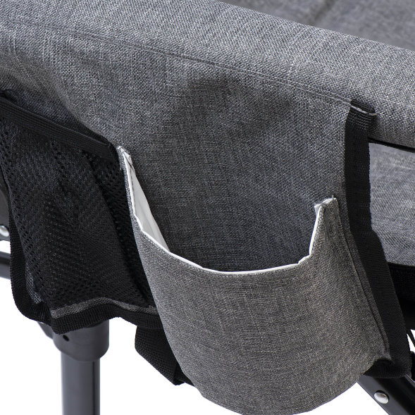 Кресло складное кемпинговое KYODA качалка р.56*47*55/113 см, цвет серый