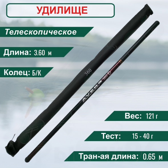 Удилище Condor Avers Compact без колец длина 3,6 м, тест 15-40 гр